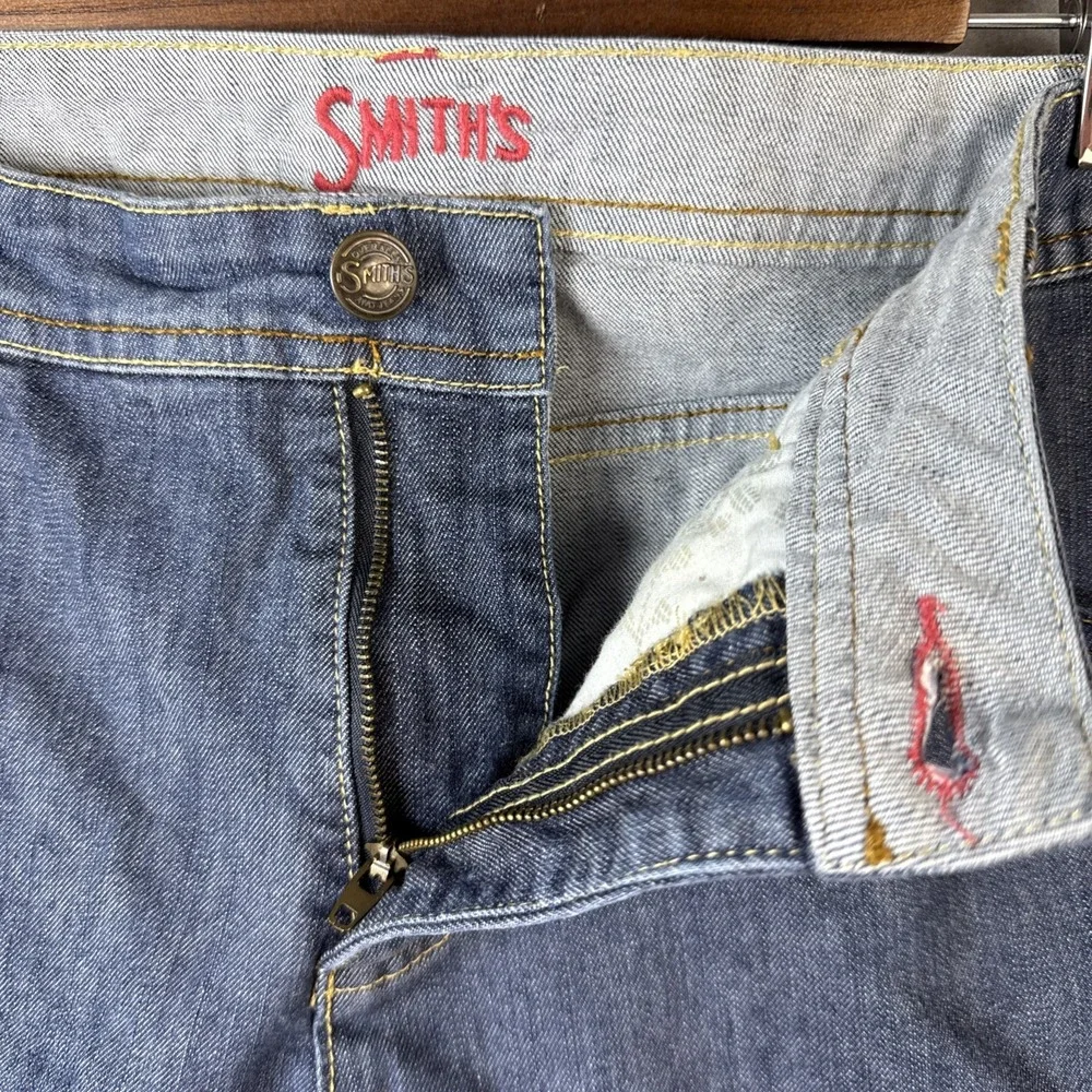 Smiths Dungarees Capri Jeans Women Size 12 Blue Denim Crop Stretch Coastal Vacay - Picture 8 of 13